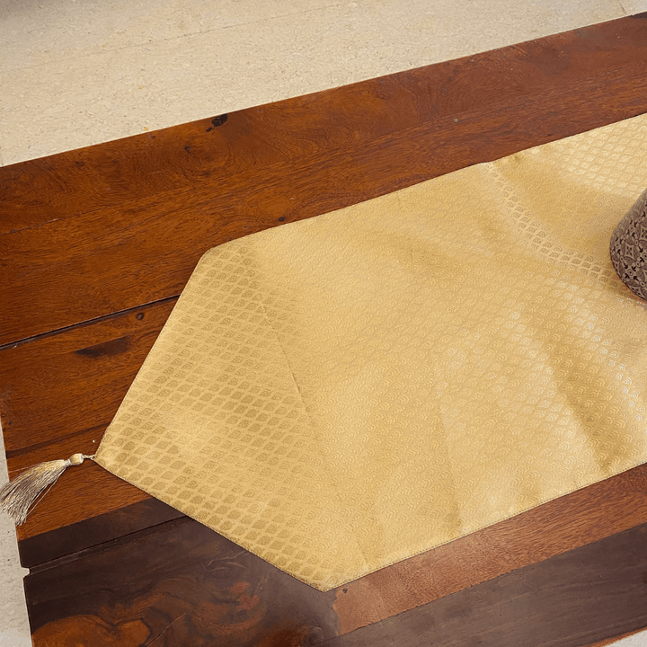 Desert Sand Brocade Table Runner 12" x 72" | SHOBITAM