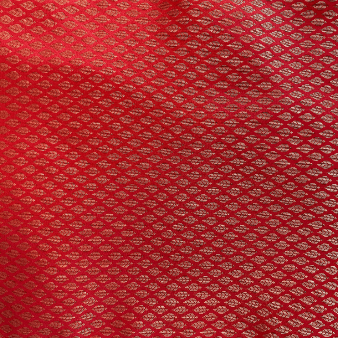 Sugandha Scarlet Red Brocade Table Runner | SHOBITAM