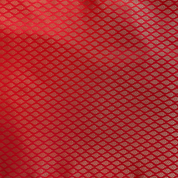 Sugandha Scarlet Red Brocade Table Runner | SHOBITAM