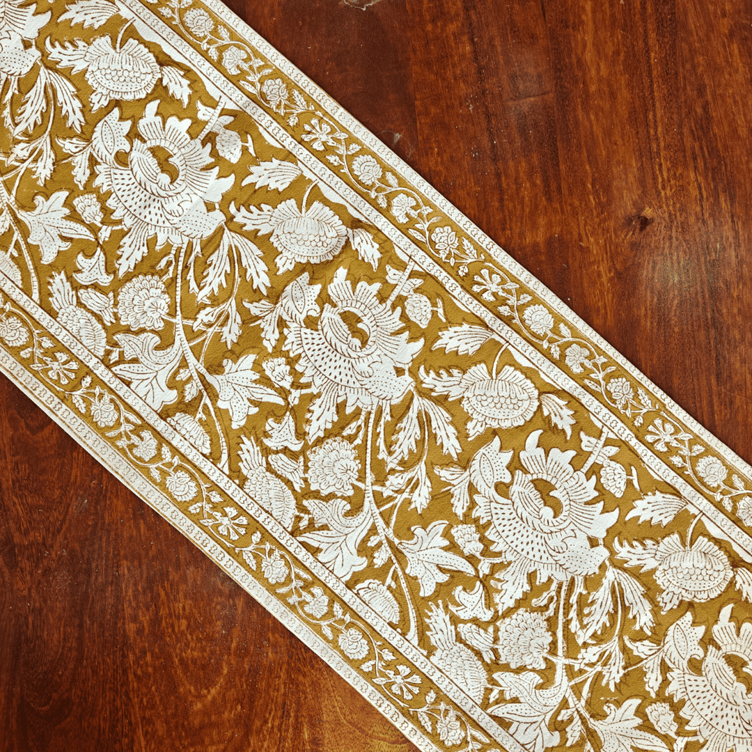 Nostalgic Mogra Block Print Runner | SHOBITAM