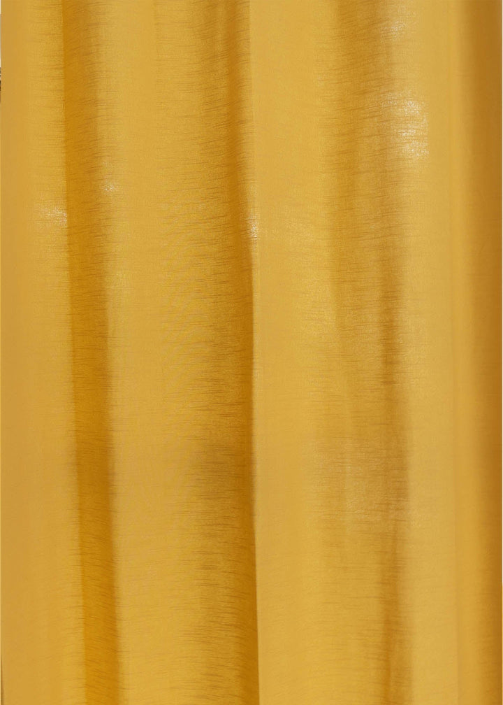 Solid Mustard 100% cotton plain curtain for bedroom - Room darkening - Single Piece | SHOBITAM