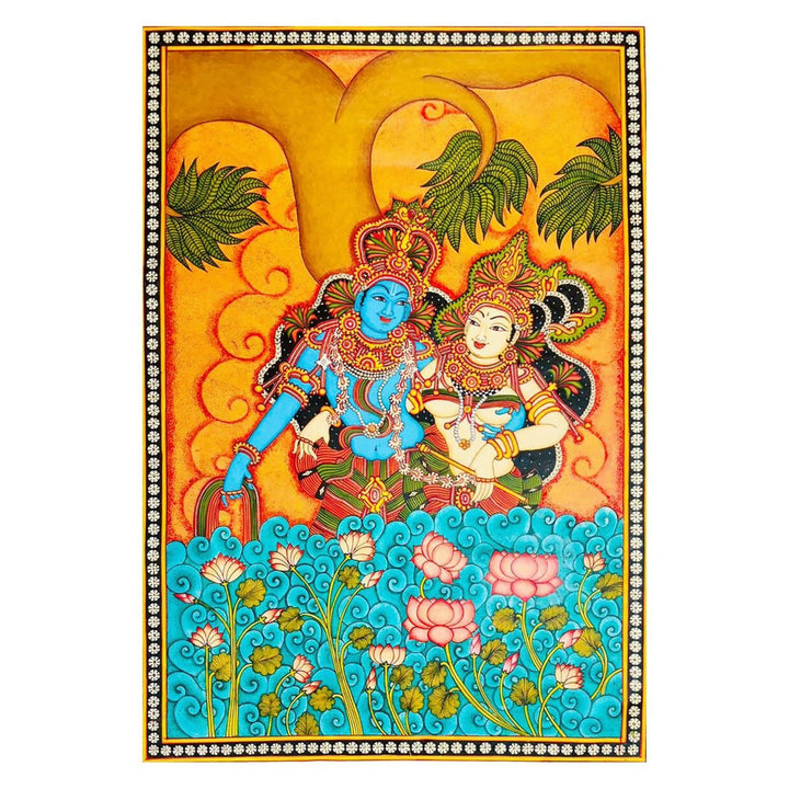 RADHA KRISHNAN KERALA MURAL PAINTING 60*40 | SHOBITAM