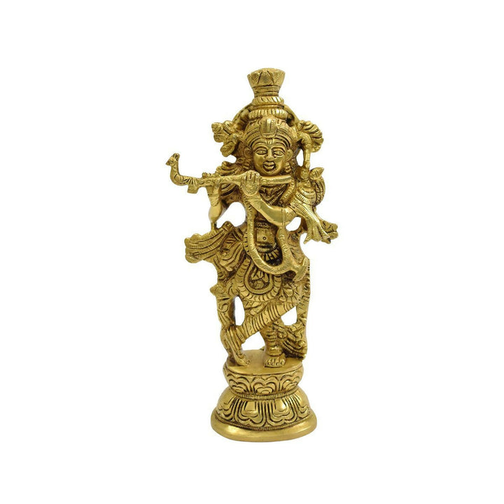 BRASS KRISHNA IDOL 9*4*2 | SHOBITAM