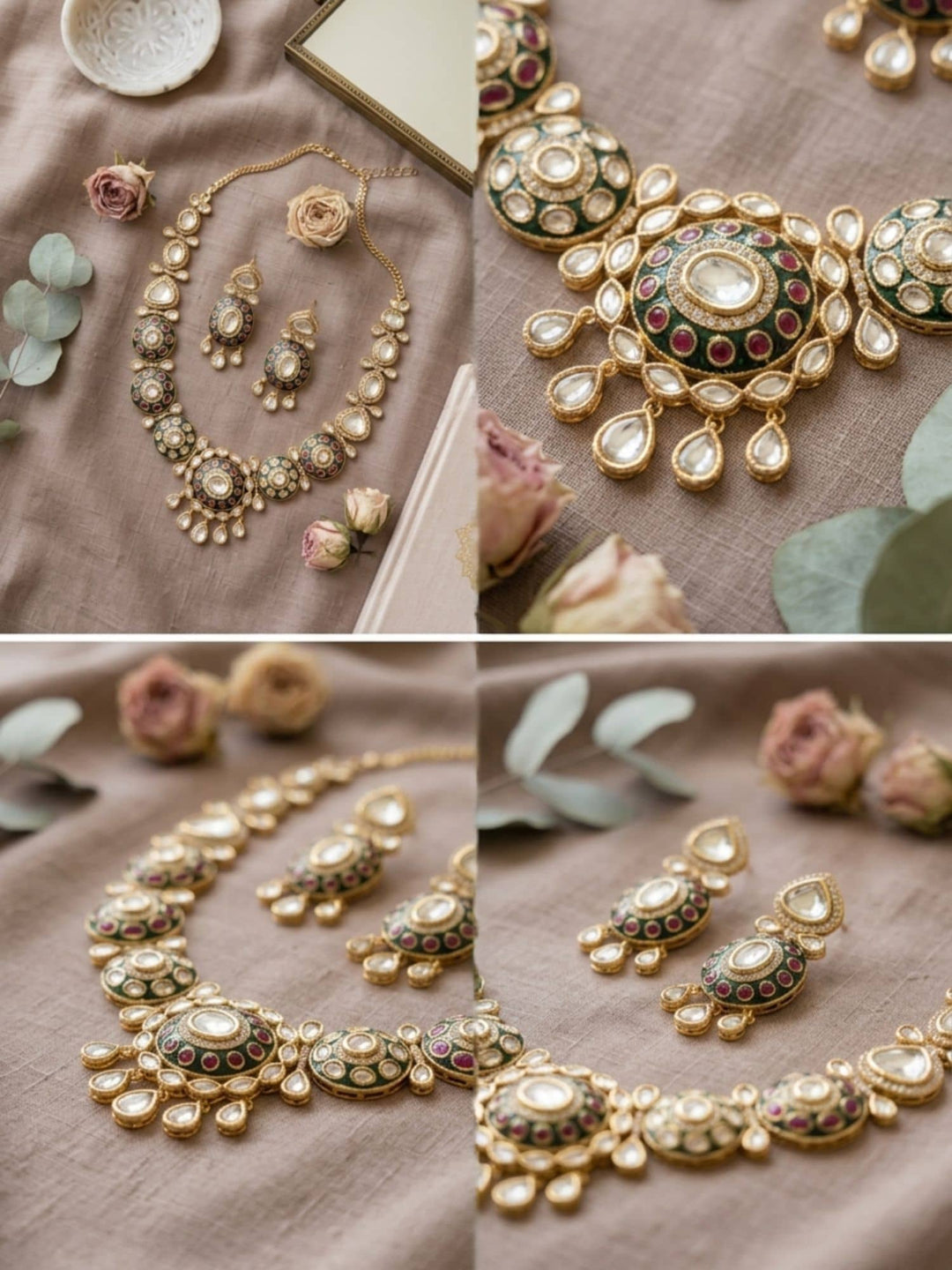 Elegant Style Gold Plated Necklace Set | SHOBITAM