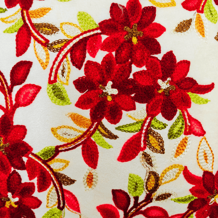 Bauchaar Embroidered Cushion Cover, 16" x 16", Pack of 1 | SHOBITAM