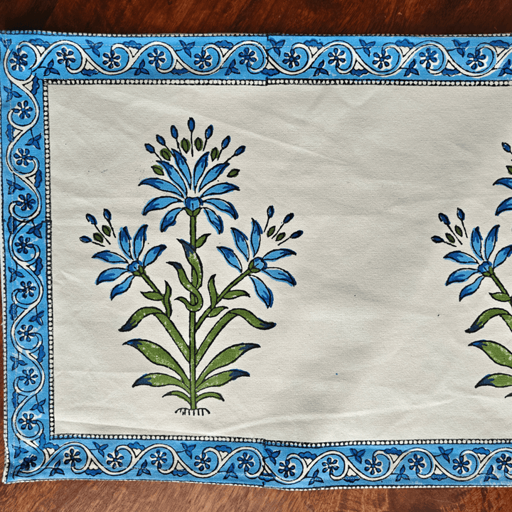 Dahlia Block Print Table Runner | SHOBITAM
