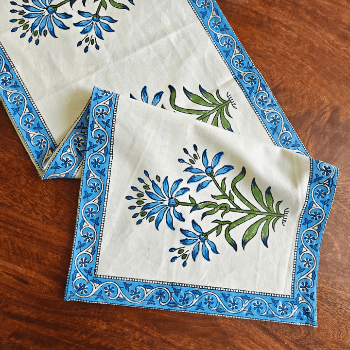 Dahlia Block Print Table Runner | SHOBITAM