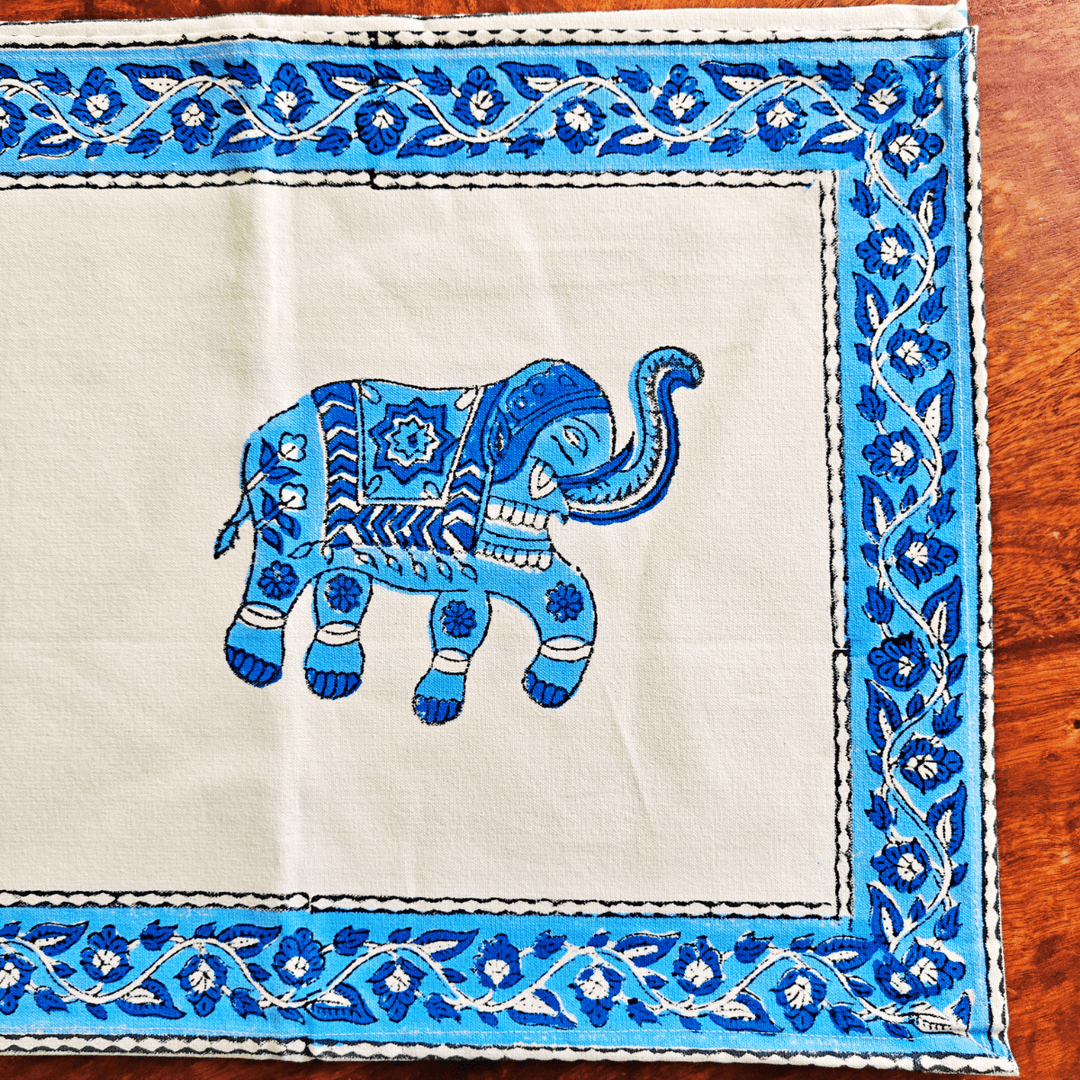 Gajraj Block Print Table Runner |SHOBITAM