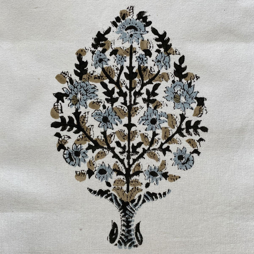 Shiraz Hand Block Printed Table Runner, 100% cotton, 13" x 72"
