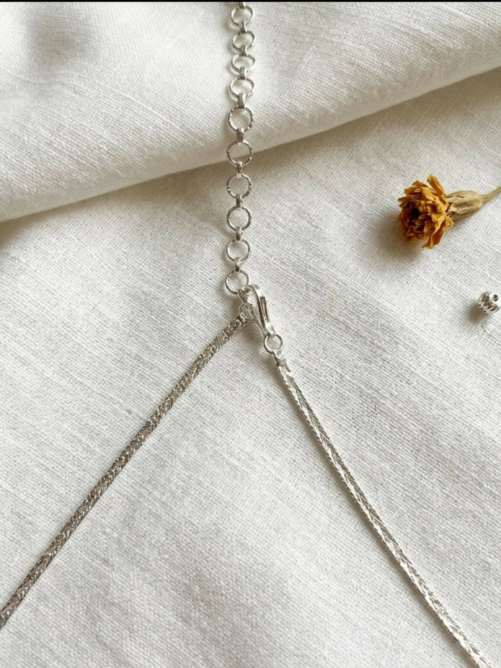 Classic Silver Plated American Diamond Necklace Set | SHOBITAM
