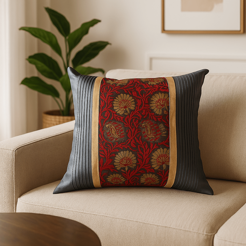 Caravan Black Cushion Cover, 16" x 16", Pack of 1 | SHOBITAM