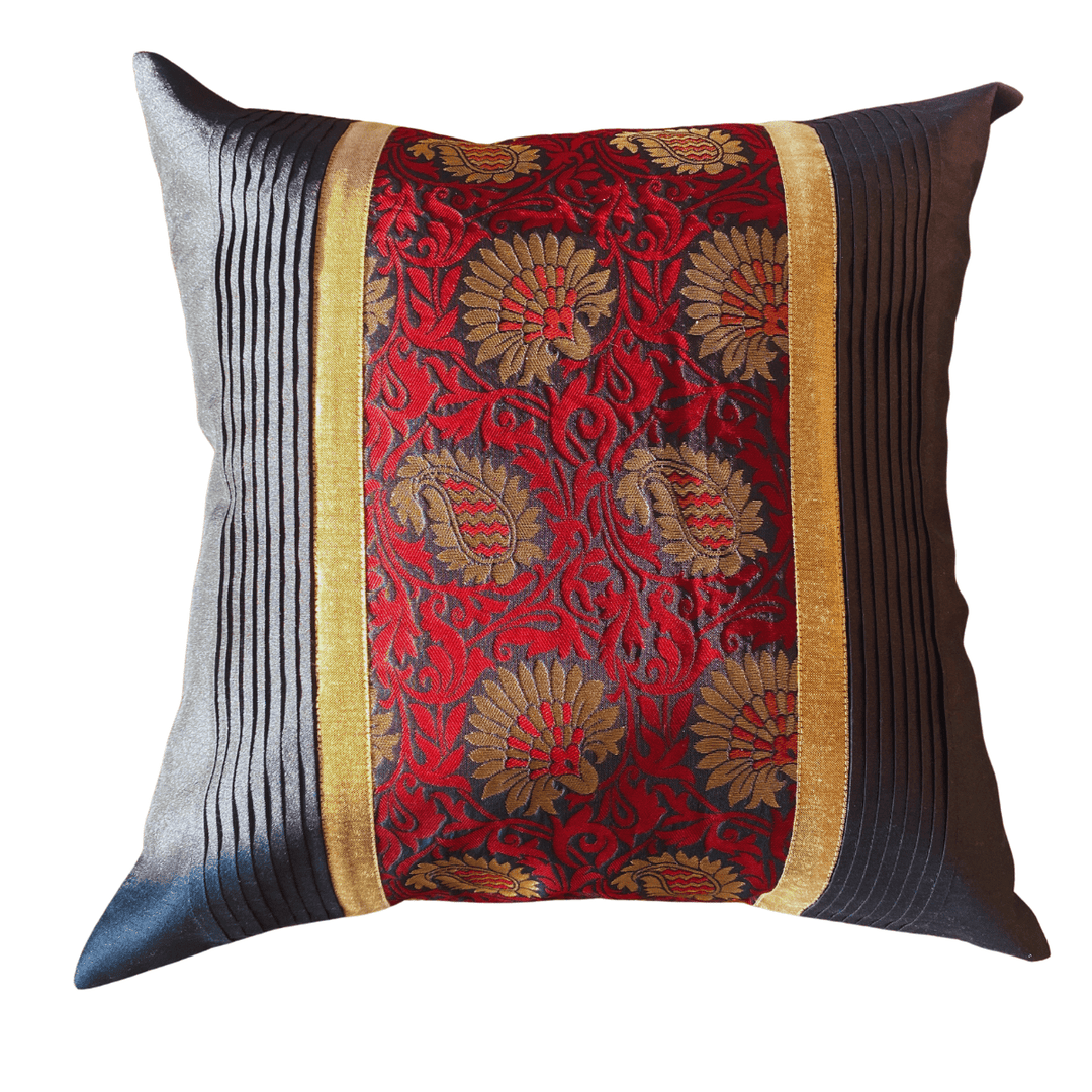 Caravan Black Cushion Cover, 16" x 16", Pack of 1 | SHOBITAM