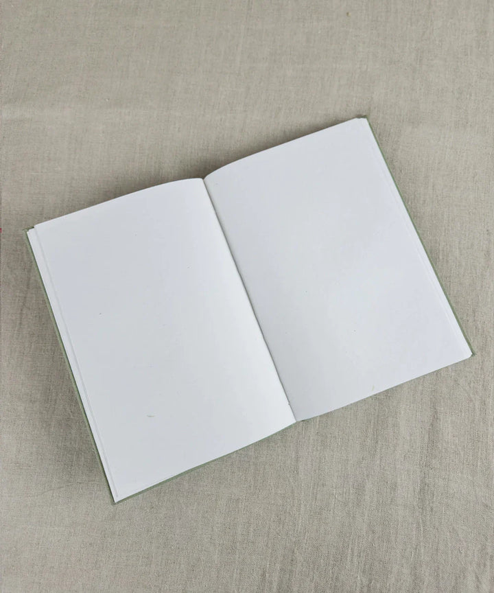 Fern Whisper Dupion Hand Embroidered Diary | Handmade paper | SHOBITAM