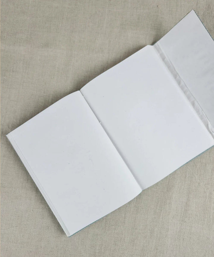 Grey Floral Flap Hand Embroidered Diary | Handmade Cotton Paper | SHOBITAM