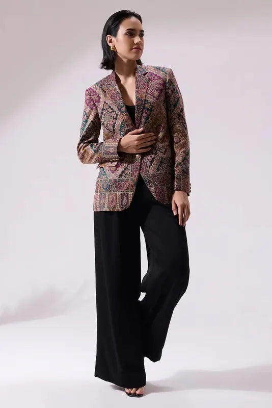 Teertha Fine Wool Silk Blazer for Women | SHOBITAM