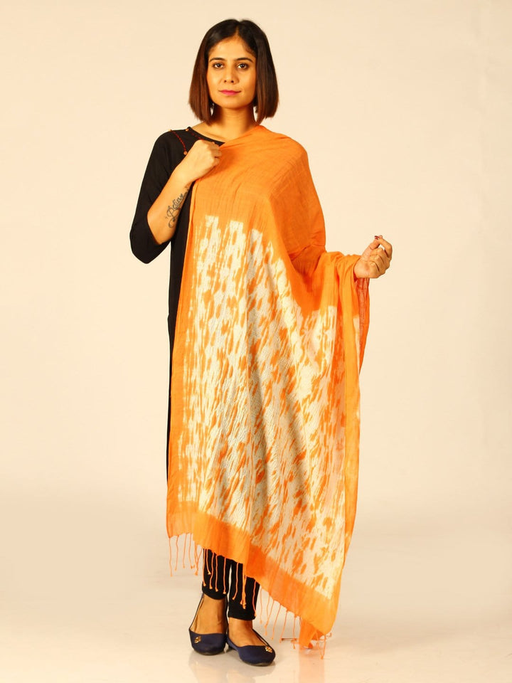 Hand Woven Shibori Cotton Dupatta | SHOBITAM