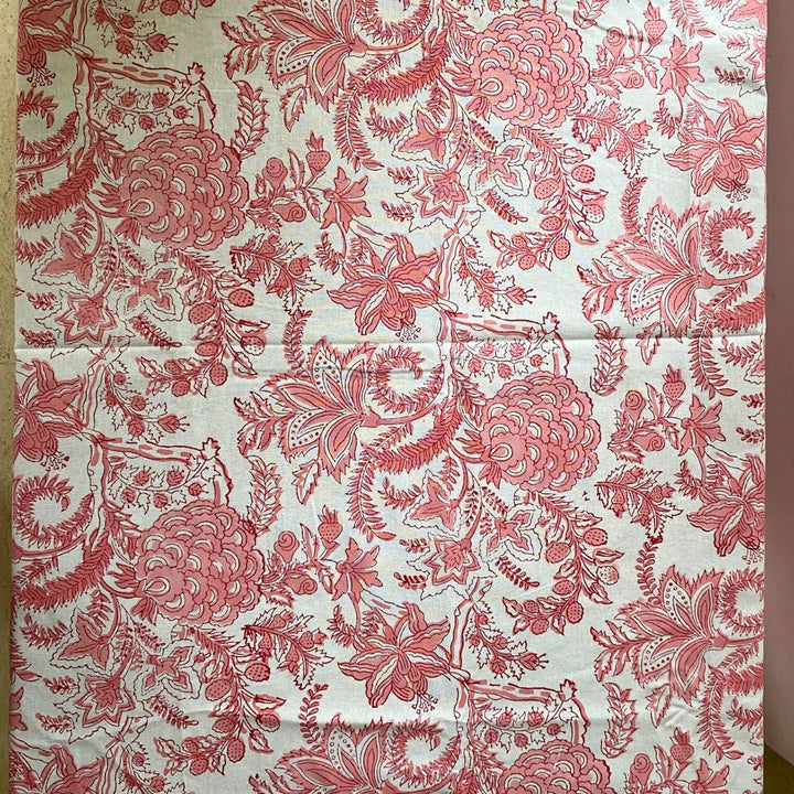 Pink Lily 6 Seater Dining Table Cover, 100% Cotton, 60" x 90"|SHOBITAM