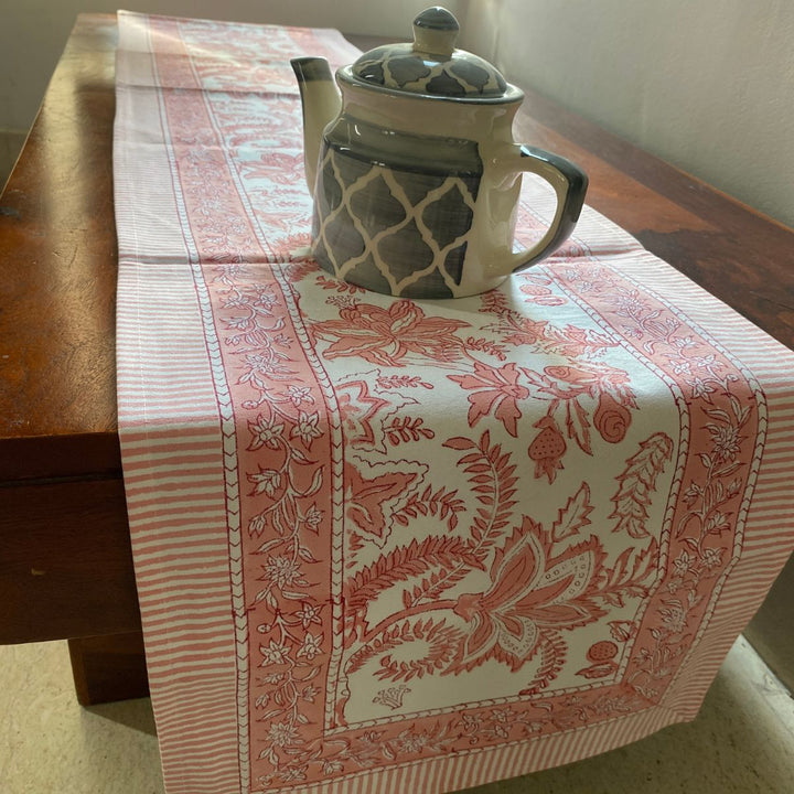 Gulabi Lily Block Print Table Runner | SHOBITAM