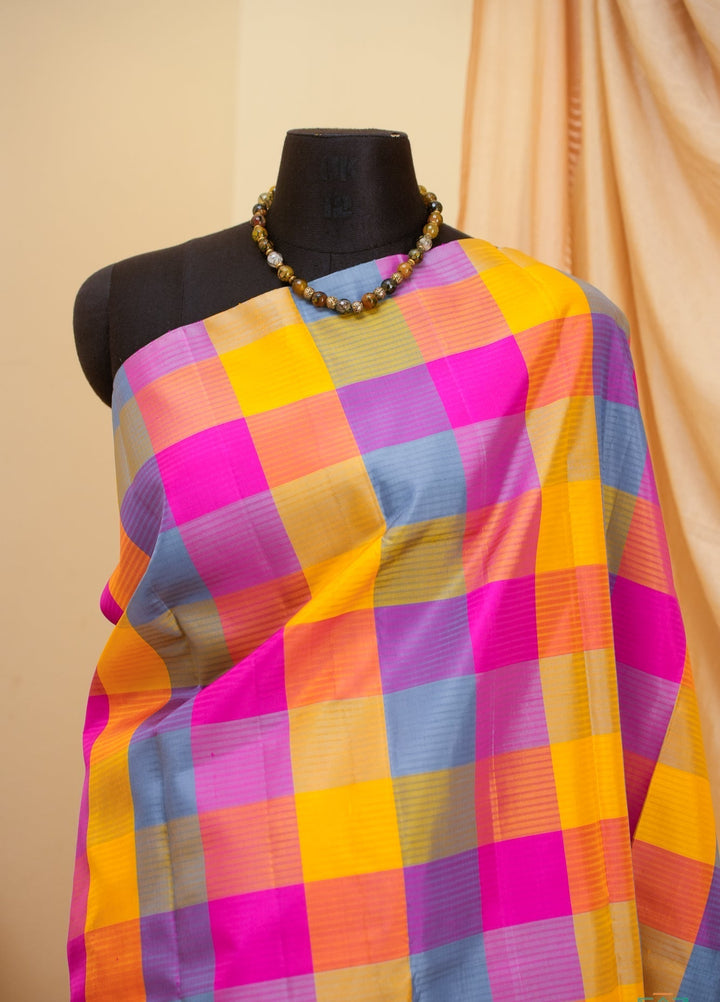 Palum Pazhamum Kanjivaram Thread work handloom saree Panjavarnam | SILK MARK CERTIFIED | SHOBITAM