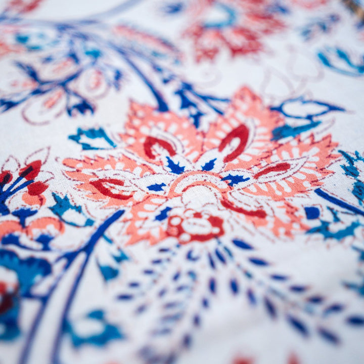 Nayaab 6 Seater Dining Table Cover, Hand Block Print, 100% Cotton, 60" x 90" | SHOBITAM