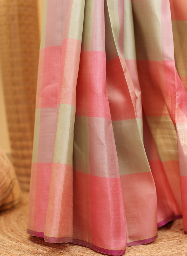 Pastel Kanjivaram Pure Zari handloom saree Rasika | SILK MARK CERTIFIED | SHOBITAM