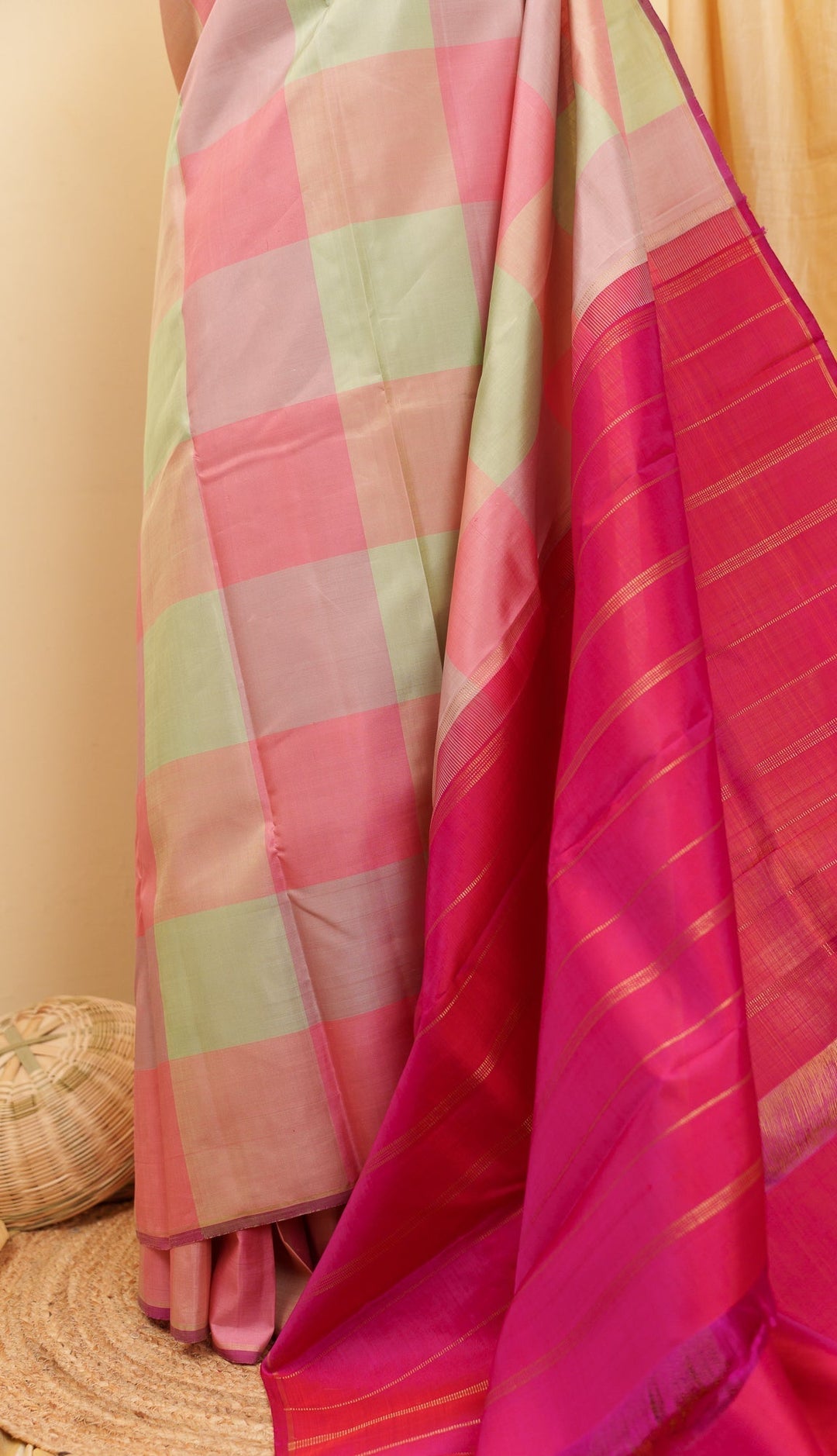 Pastel Kanjivaram Pure Zari handloom saree Rasika | SILK MARK CERTIFIED | SHOBITAM