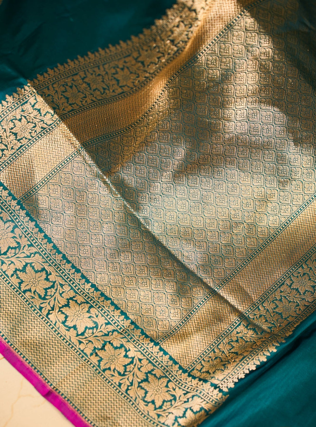 Peacock Blue Banaras Silk Saree Noor | SILK MARK CERTIFIED | SHOBITAM