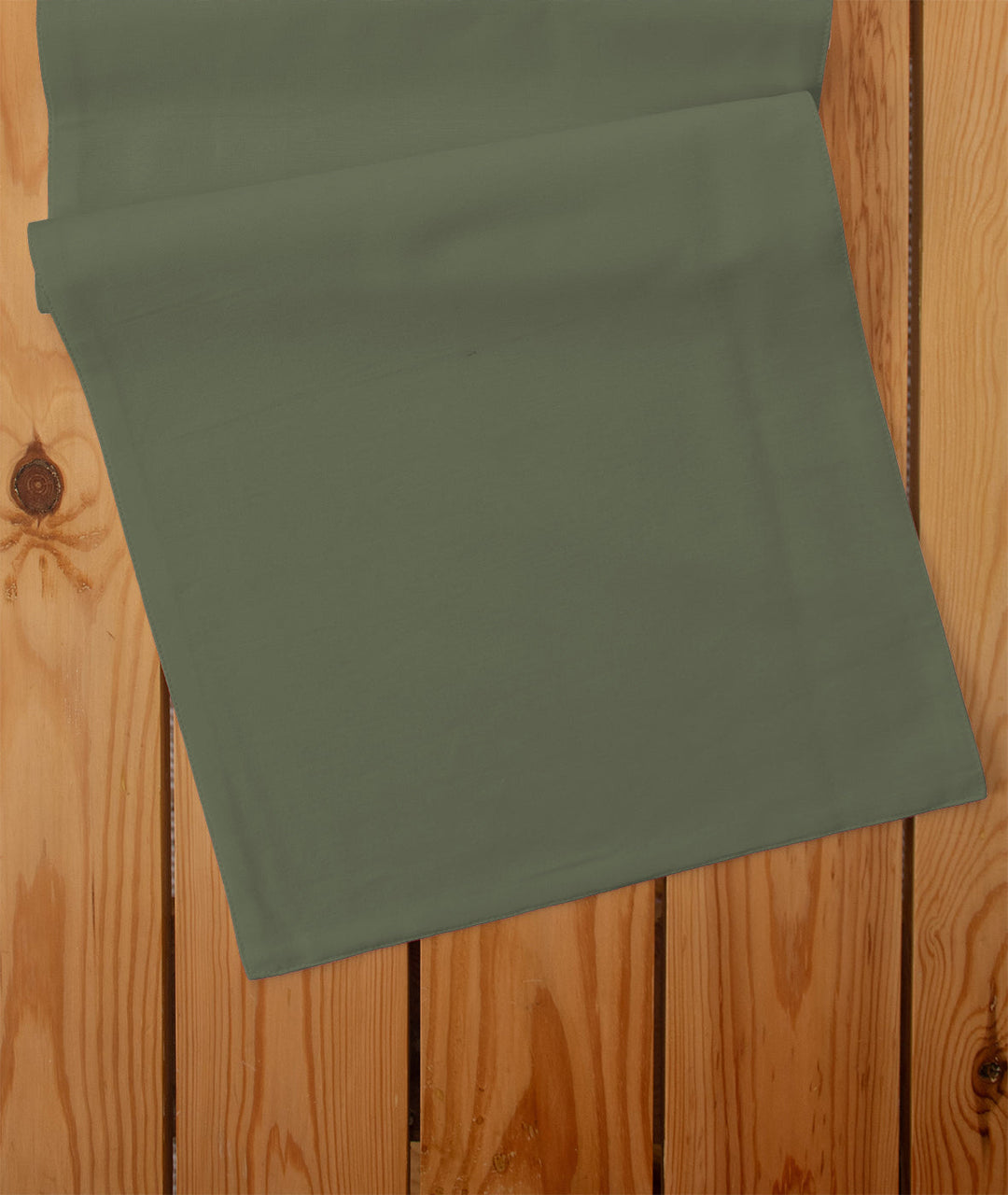 Solid Pepper Green 100% Cotton Table Runner with white Lace for 4 seater, 6 seater and 8 seater dining - Pepper Green | SHOBITAM
