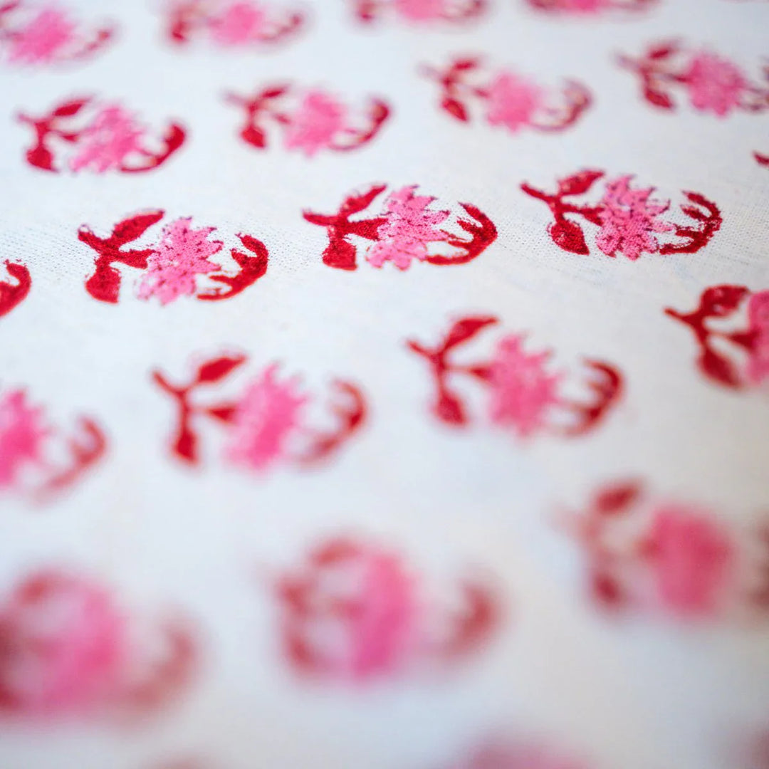 Petals 6 Seater Dining Table Cover, Hand Block Print, 100% Cotton, 60" x 90"