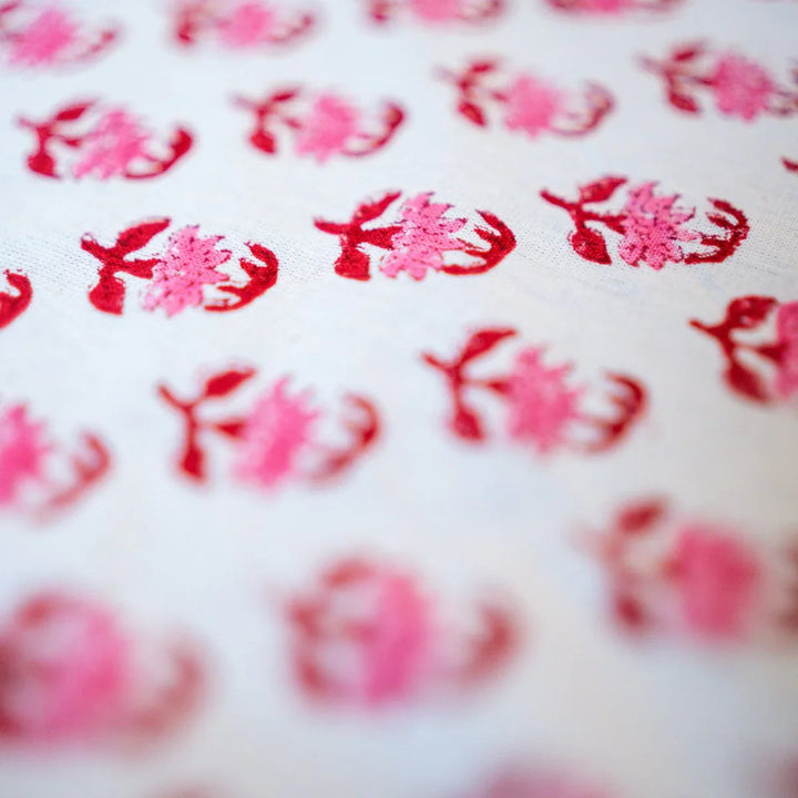 Petals 6 Seater Dining Table Cover, Hand Block Print, 100% Cotton, 60" x 90"