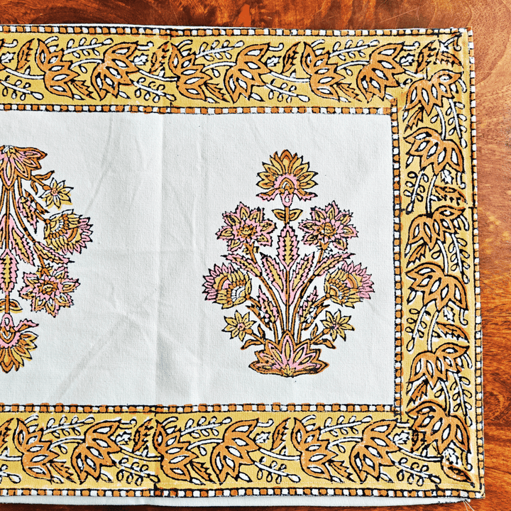 Phoolwari Table Runner, 100% cotton, 13" X 72" | SHOBITAM