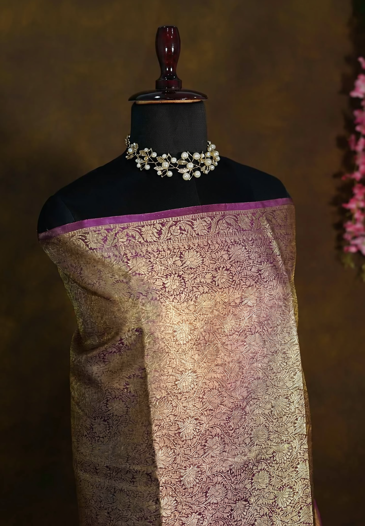 Thistle Mist Semi Tissue Saree   | SHOBITAM