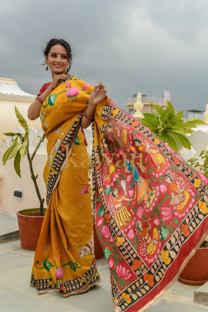 Vijaya Pichwai Saree | SILK MARK CERTIFIED | SHOBITAM
