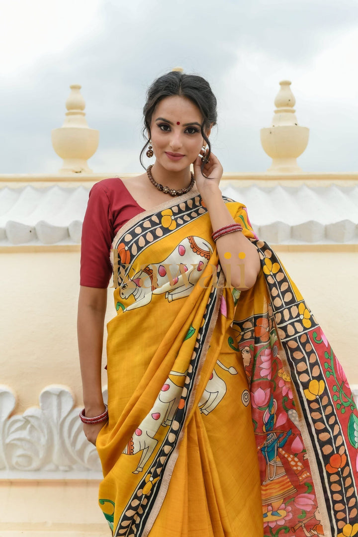Vijaya Pichwai Saree | SILK MARK CERTIFIED | SHOBITAM