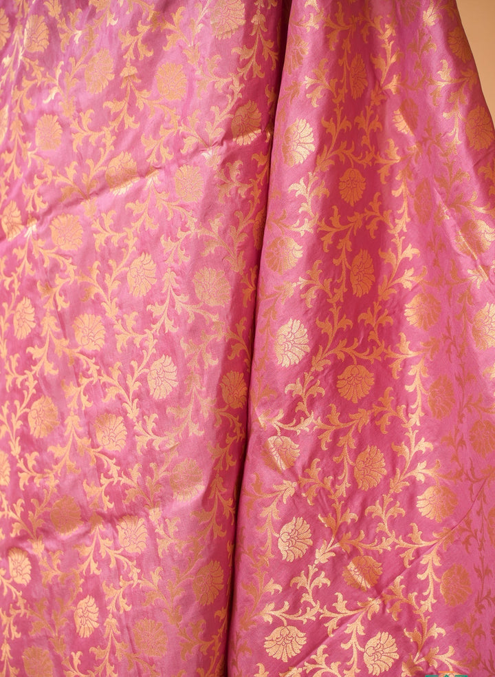 Pink Banaras Silk Saree Gulaab | SILK MARK CERTIFIED | SHOBITAM