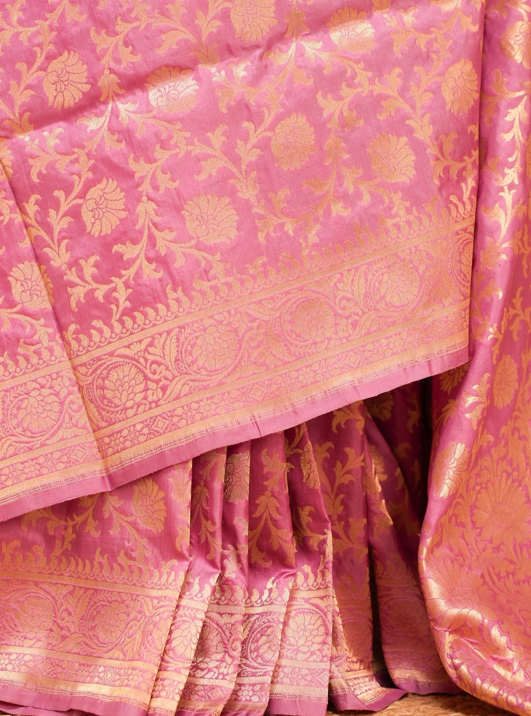 Pink Banaras Silk Saree Gulaab | SILK MARK CERTIFIED | SHOBITAM