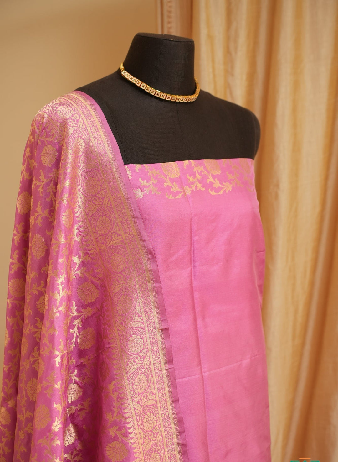 Pink Banaras Silk Saree Gulaab | SILK MARK CERTIFIED | SHOBITAM