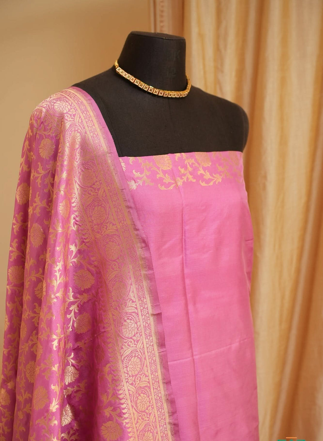 Pink Banaras Silk Saree Gulaab | SILK MARK CERTIFIED | SHOBITAM