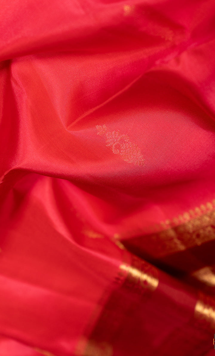 Pink Handloom Silk Saree PannirRoja | SILK MARK CERTIFIED | SHOBITAM