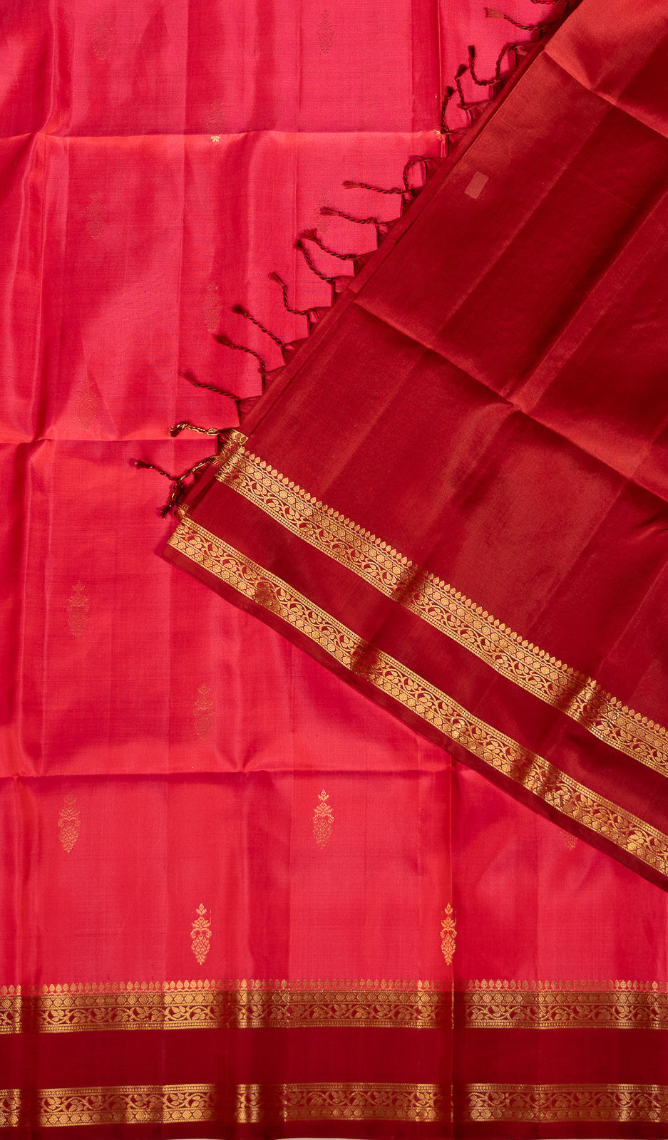 Pink Handloom Silk Saree PannirRoja | SILK MARK CERTIFIED | SHOBITAM