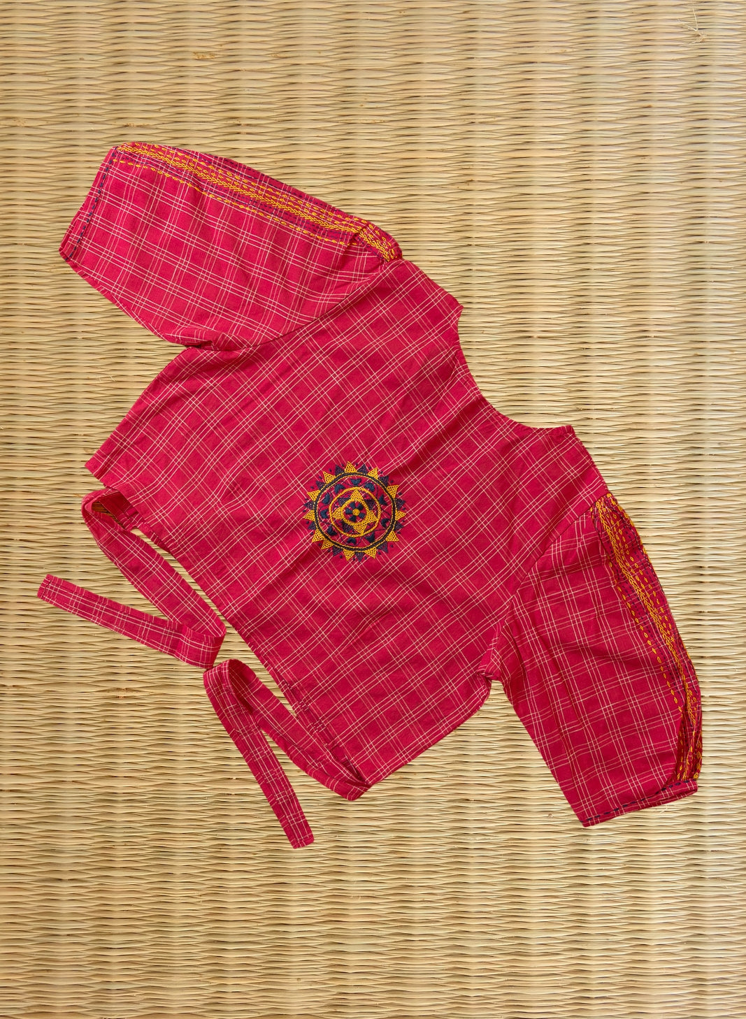 Pink Lambani Embroidery Tie-Blouse Anokhi | SHOBITAM