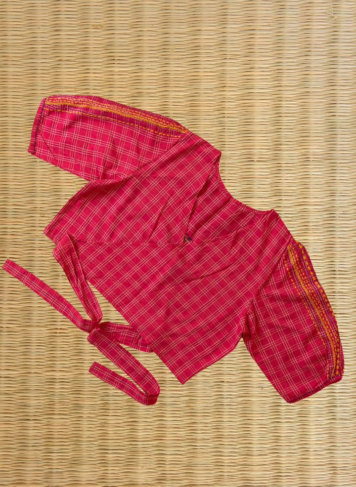 Pink Lambani Embroidery Tie-Blouse Anokhi | SHOBITAM