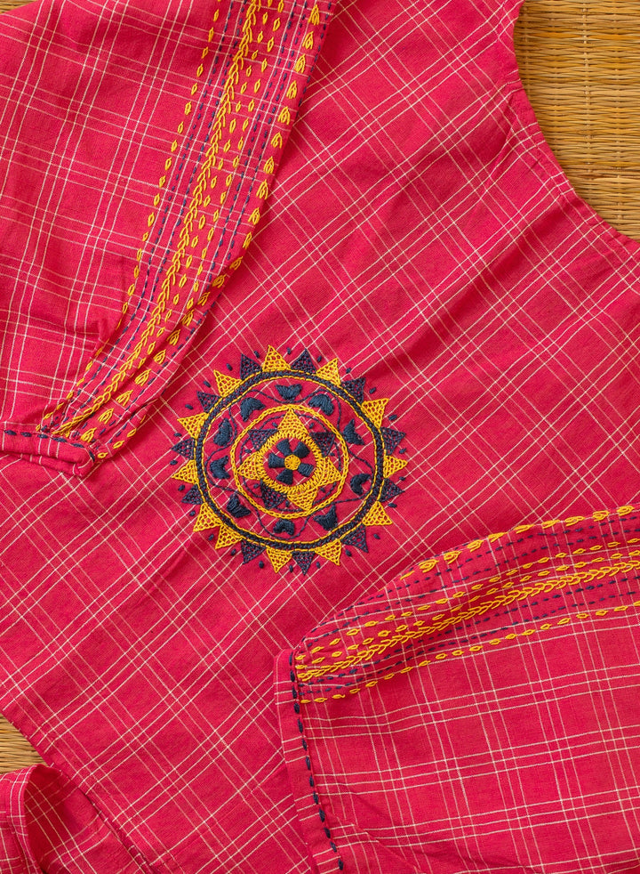 Pink Lambani Embroidery Tie-Blouse Anokhi | SHOBITAM