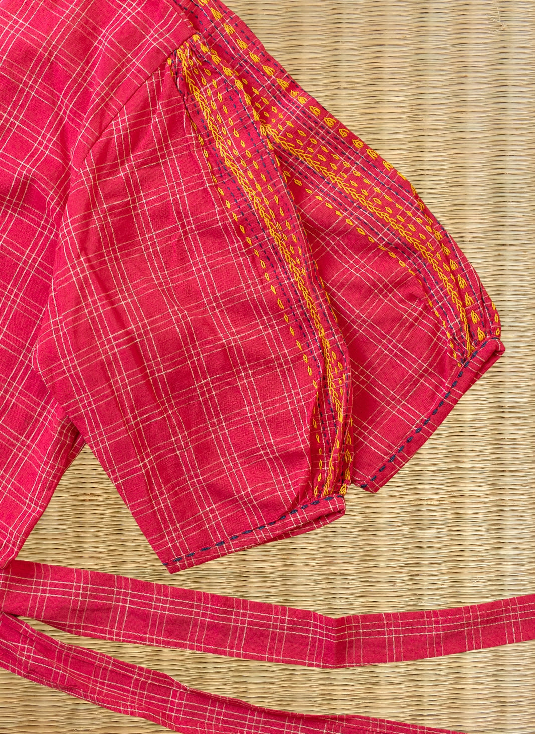 Pink Lambani Embroidery Tie-Blouse Anokhi | SHOBITAM
