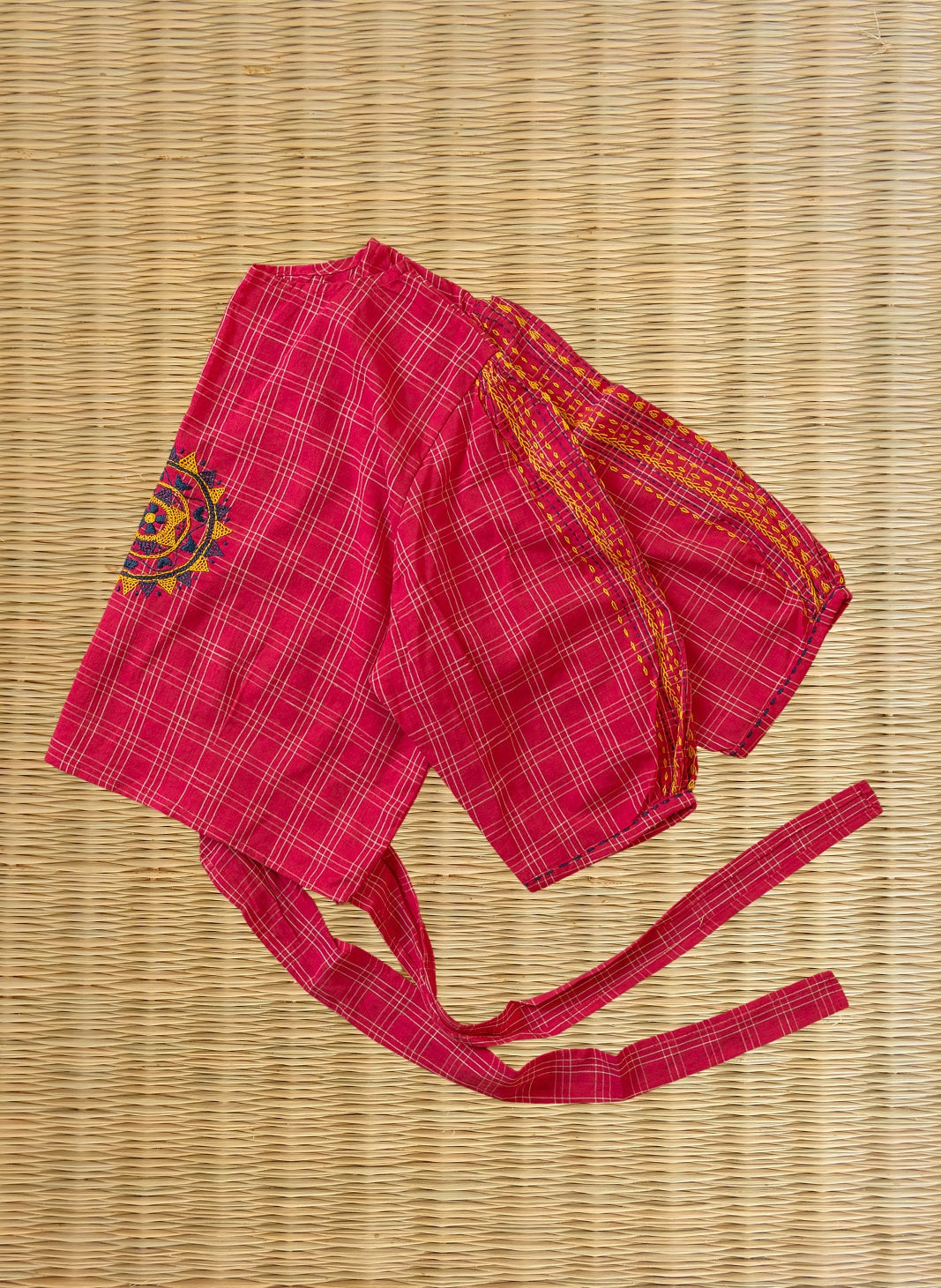 Pink Lambani Embroidery Tie-Blouse Anokhi | SHOBITAM