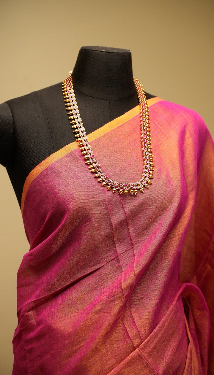 Pink Tissue By Cotton Saree Gulaabo | SHOBITAM