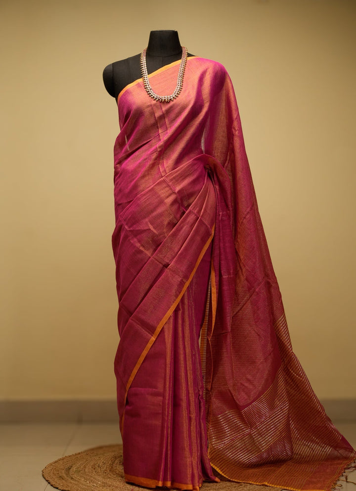Pink Tissue By Cotton Saree Gulaabo | SHOBITAM