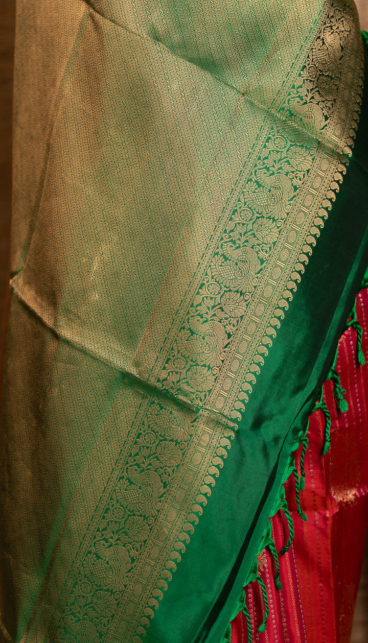 Pink With Green Molkalmuru Soft Silk Saree Sundari | SILK MARK CERTIFIED |SHOBITAM