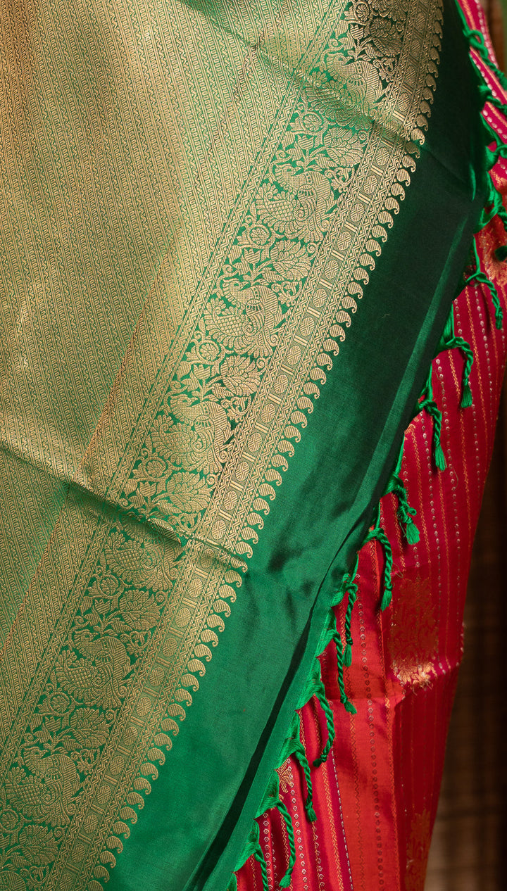 Pink With Green Molkalmuru Soft Silk Saree Sundari | SILK MARK CERTIFIED |SHOBITAM