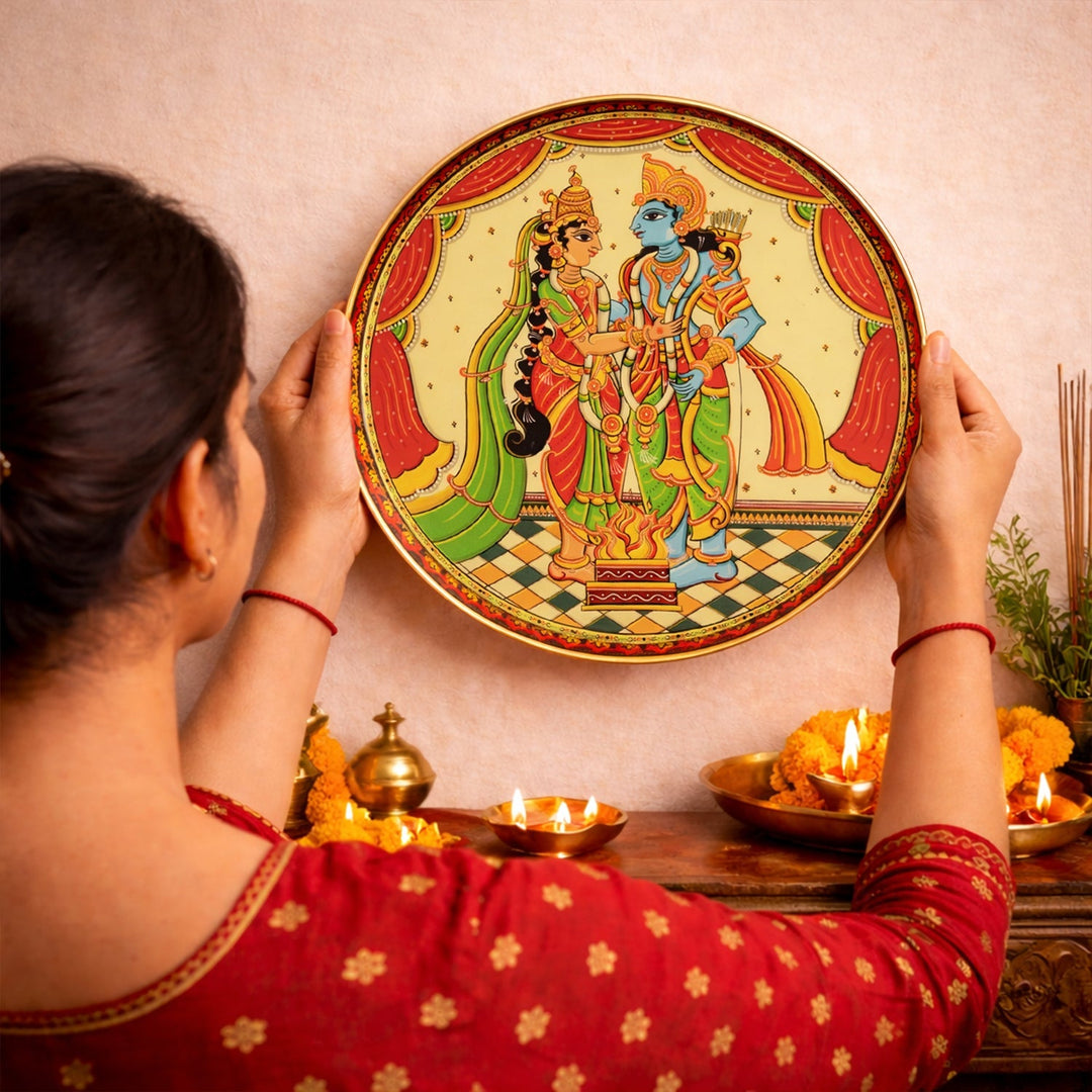 Ramayan Bengal Pattachitra Wall Plates -Set of 3
